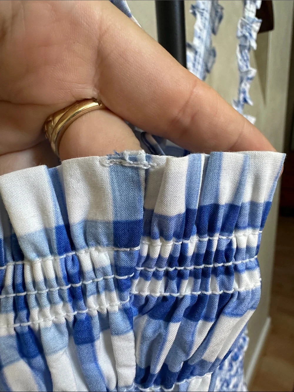 Hill House Home Azalea Maxi Nap Dress Blue Watercolor Gingham XXS - Picture 14 of 14